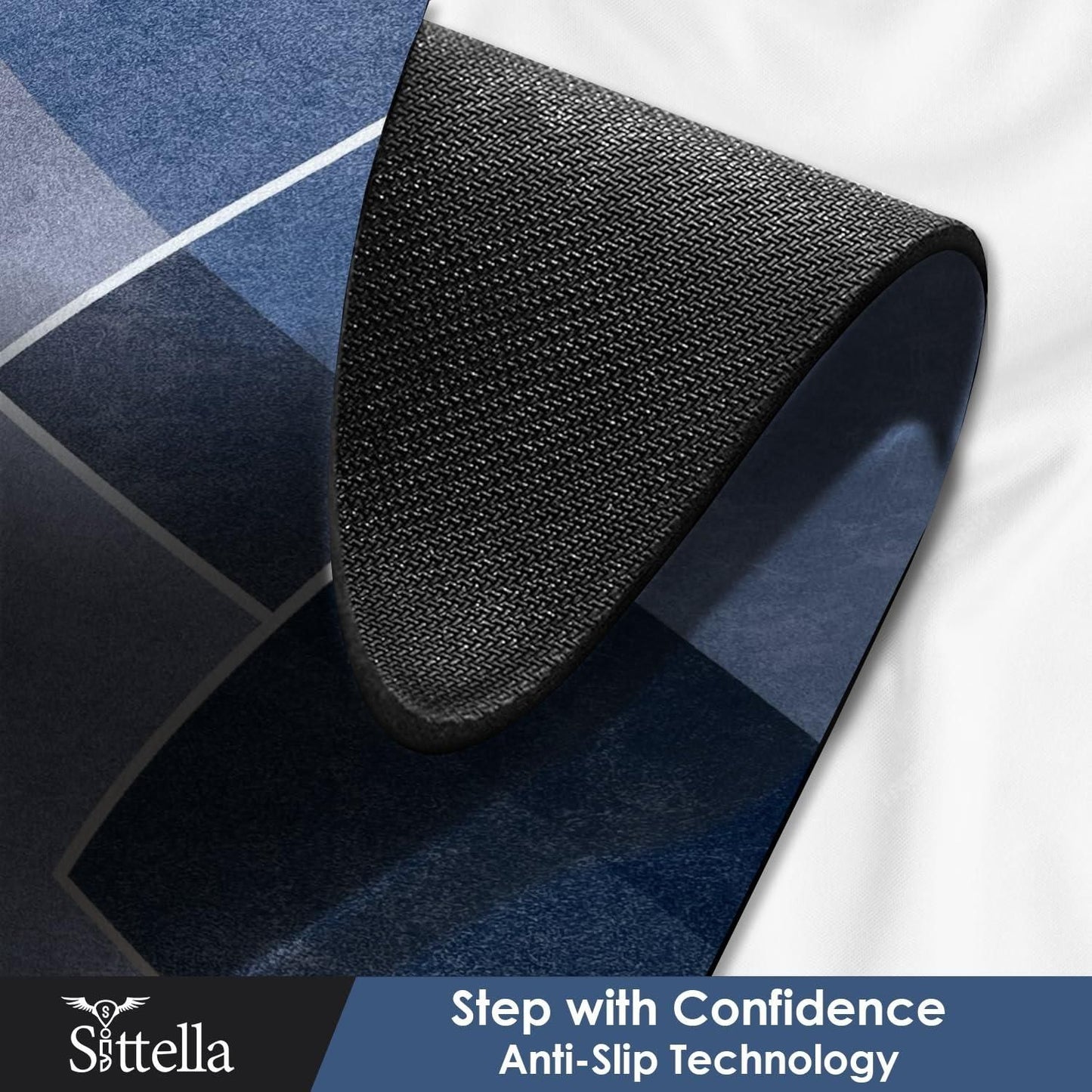 Rubber Floor Mat with Runner Geometric Pattern (Design As per Availability)